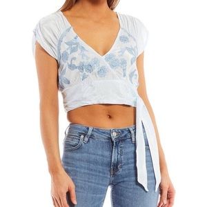Free People Sahara Top in Crisp Morning sz XL, NWT